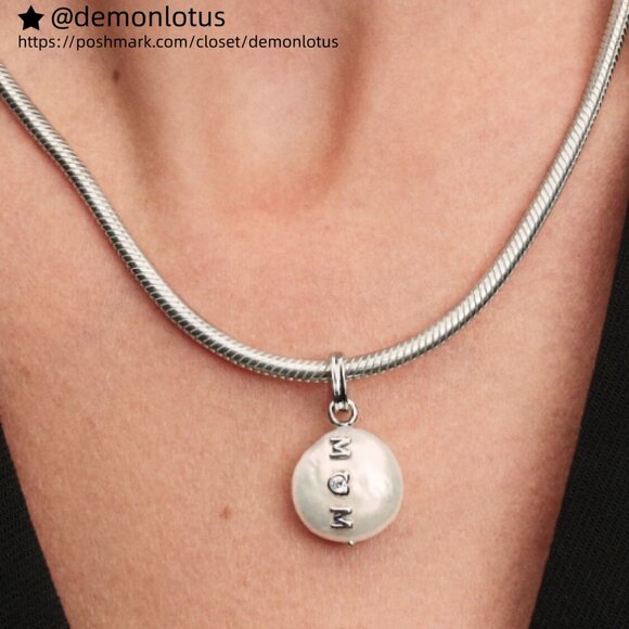 Pandora Treated Freshwater Cultured Baroque Pearl Mum Dangle Charm - Picture 6 of 7